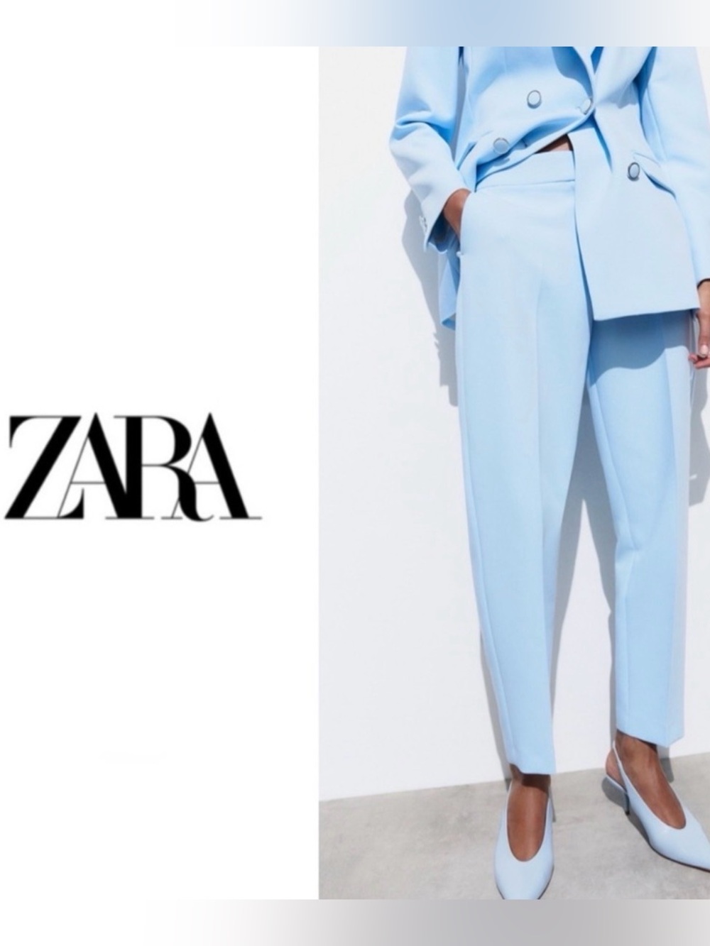 NWOT ✨ ZARA Light Blue Ankle Pants